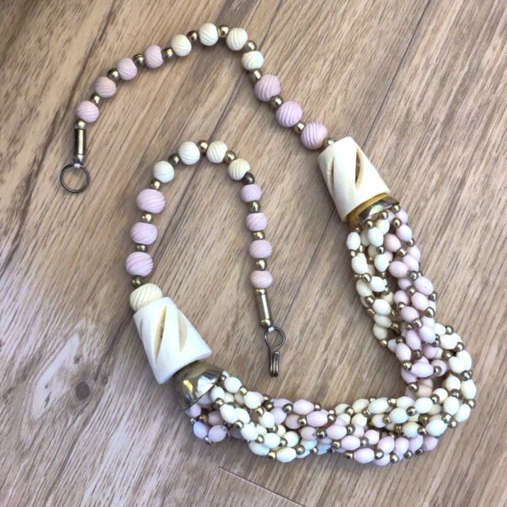 Vintage Bone Statement Necklace.
